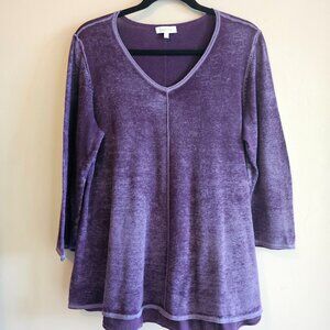 Habitat Clothes To Live In Top Womens M Tunic Long Sleeve Stretchy Purple Casual